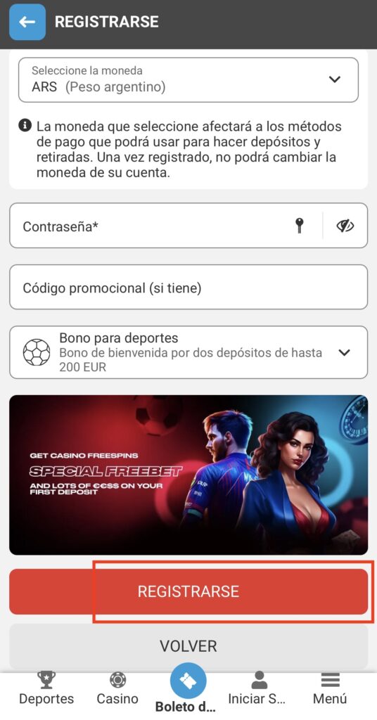 último punto de registro